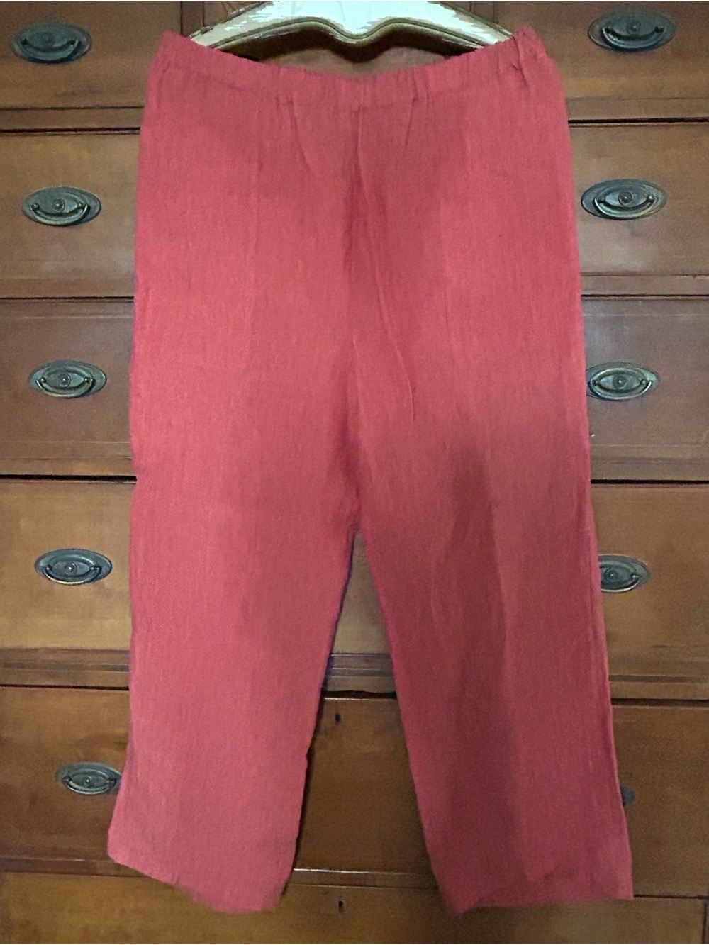 eskandar orange Elastic-Waist Linen Pants M/L
